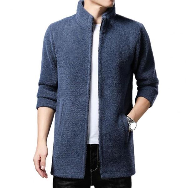 

men's jackets men coat solid color stand collar casual slim long sleeve cardigan autumn jacket for daily wear, Black;brown
