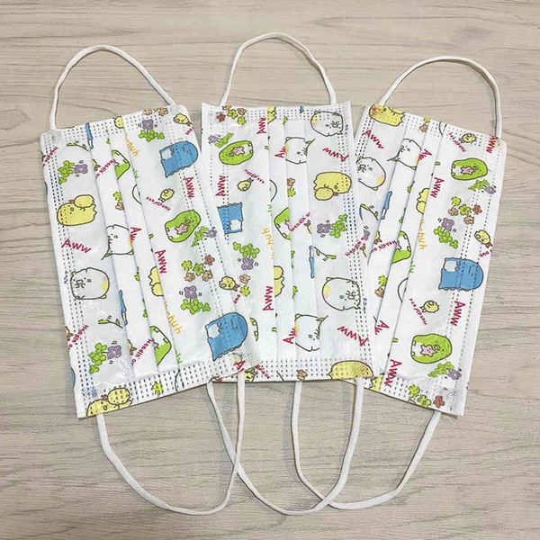 

custom logo disposable three-layer meltblown printed protection new corner face mask