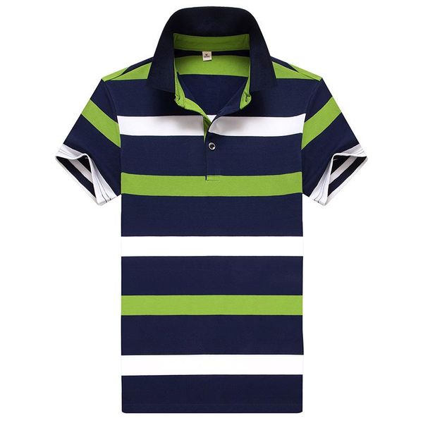 

men's polos summer striped shirt men casual streetwear short sleeve camisas large size m-4xl 95% cotton breathable outdoor, White;black