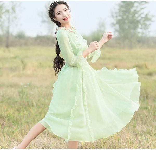 

casual dresses green holiday dress women's summer gril vacation all-match solid one-piece slim female a line, Black;gray