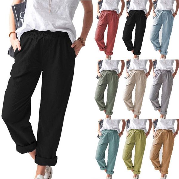 

women's pants & capris comfort women 2021 casual solid high waist belt wide leg long straight trousers streetwear pantalones, Black;white
