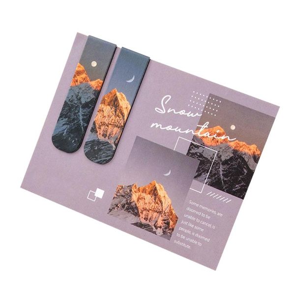 

bookmark 2pcs classic landscape magnetic page clips set waterproof anti-falling .