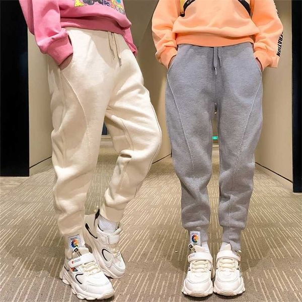 

girl's autumn/winter casual sports thin velvet pants children's fashion loose soft solid knit trousers all-matching ok 211103, Blue