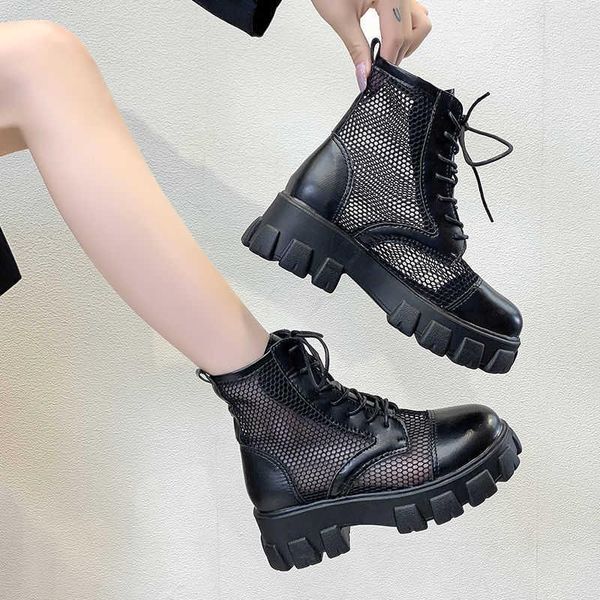 

boots skinny women's fashion 2021 versatile spring and autumn single british style thick bottom, Black