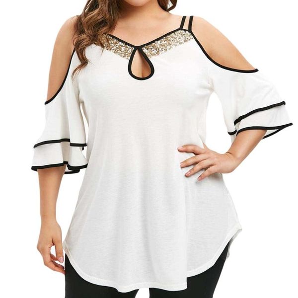 

stylish bar women and blouses summer streetwear cold shoulder blouse ladies shirts white clothes plus size 4xl clothing