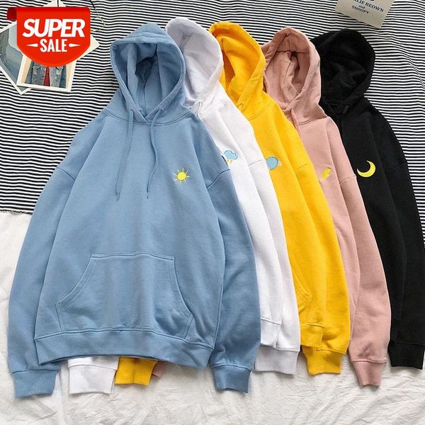 

sweater boys ins trend loose men's upper clothes spring cec couples hooded jacket men #c32x, Black