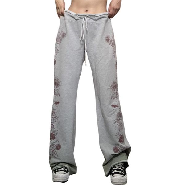 

women's pants & capris xingqing women floral gary jogging sweatpants baggy jogger casual loose low waist sweat trousers female streetwe, Black;white