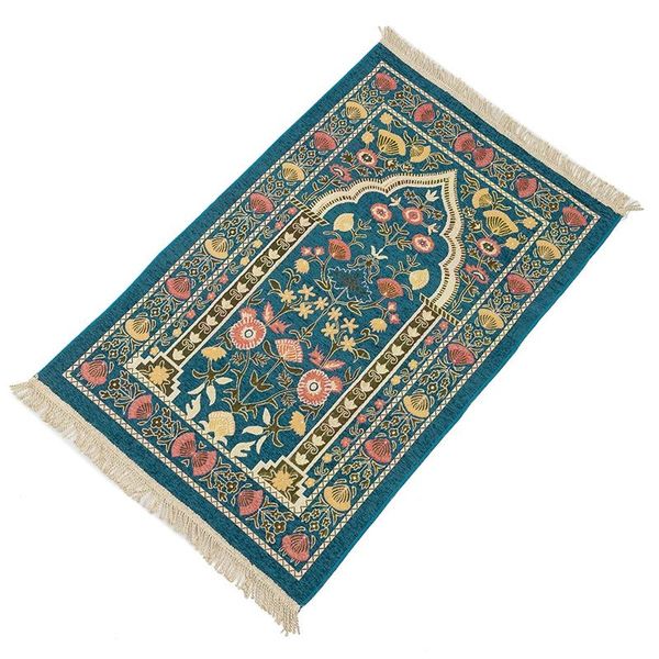 

carpets exquisite muslim prayer mat embroidery flower pattern area rug with tassels islamic worship carpet blanket 70*110cm