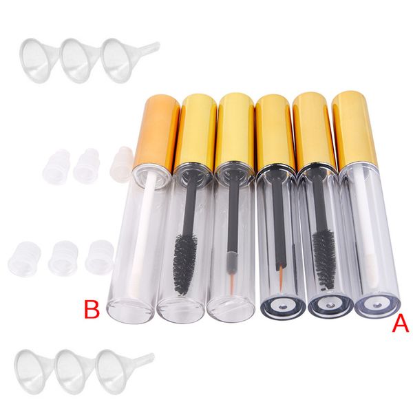 

diy eyelash tube + eyeliner tube + lip gloss tube empty cosmetic with wand funnels rubber inserts container