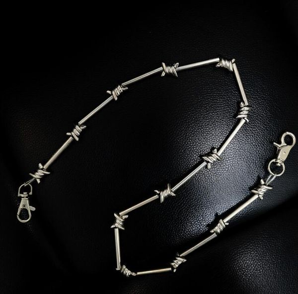 

keychains fashion alloy chain on pants with large metal ring trousers chains punk hip-hop trendy jeans belt bamboo style, Silver