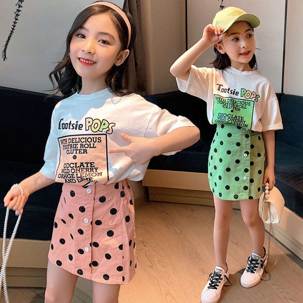 

fresh 2021 new children's suit two pieces of little girl summer dress, White