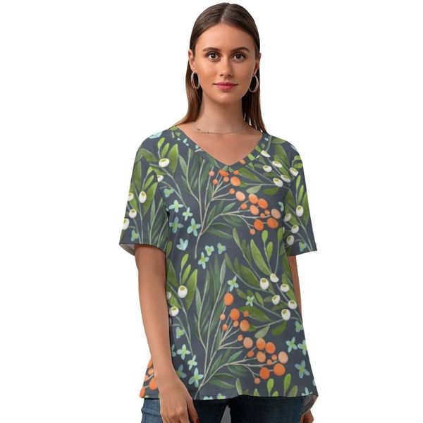 

women's t-shirt floral t shirt street wear graphic womens simple short-sleeve v neck tee oversize, White