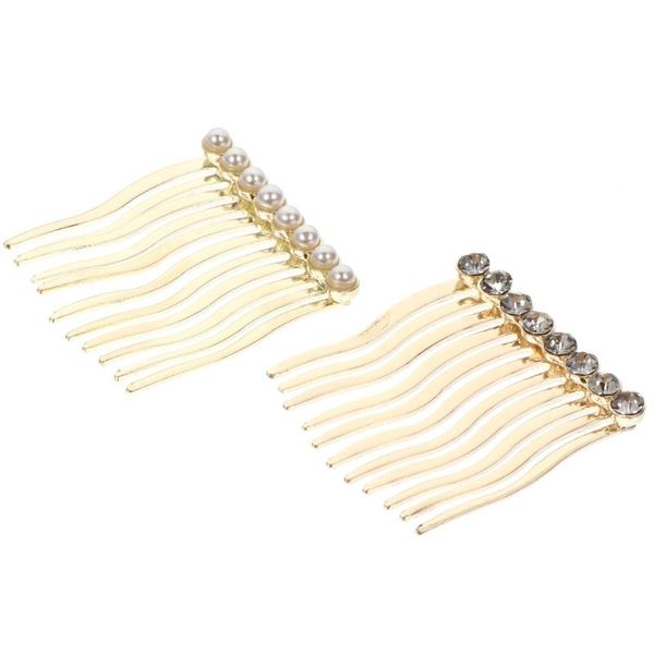 

hair brushes 2pcs clip decor unique insert clips female bangs alloy combs, Silver