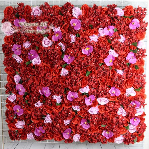 

flowers all over gulf new artificial red rose and orchid for wedding backdrop and flower wall decoration