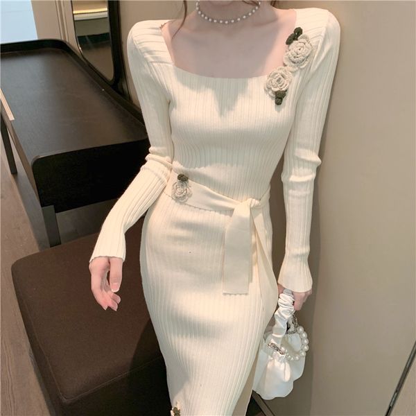 

Winter Play Fashions Women's Embroidered Floral Waistband Sweater Gown Ladies Mj6r, Black;gray