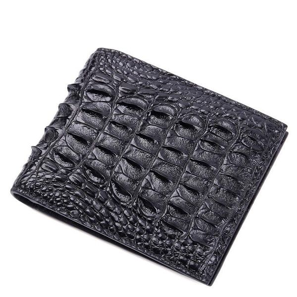 

crocodile short wallet fund package doka position new fashion genuine leather with pocket money purse men wallets ing, Red;black