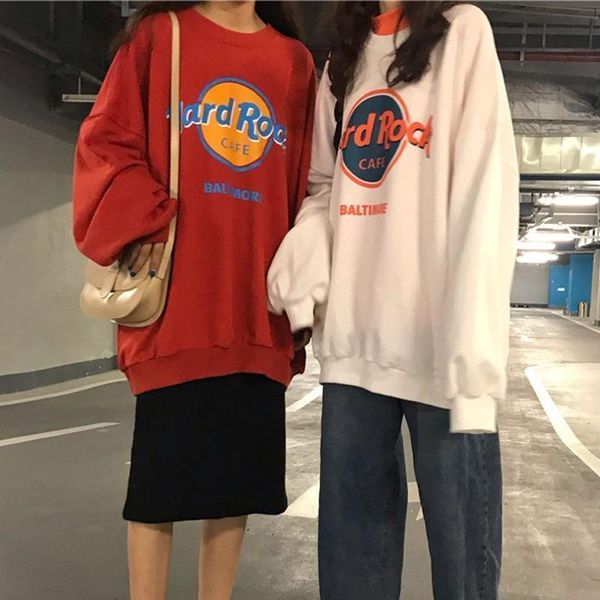 

oversized hoodie women sweatshirts long sleeve hoodies casual letter print loose pullovers harajuku sweatshirt female sudaderas, Black