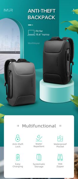 

backpack anti thief fits for 15.6 inch lapmultifunctional water repellent