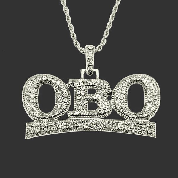 

for chains men pendant hip hop amulet neck s men's jewelry diamond obo personalized letter necklace nightclub street accessories, Silver