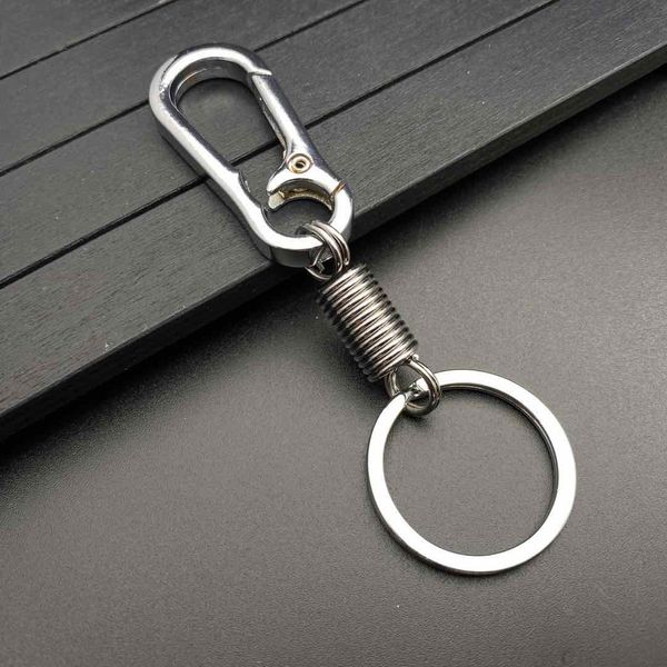 

Carabiner Shape Car Keychain Metal Spring Keychain Creative Gift Personality Carabiner Buckle Stainless Steel Pendant