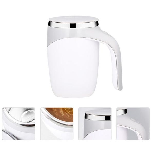 

mugs 1pc 380ml stainless steel electric auto coffee mixing cup chocolate milk mug