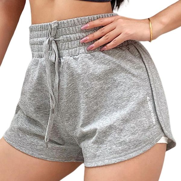 

women's shorts women loose style sweatpants letters printed pattern elastic high waist sports gym workout fitness, White;black