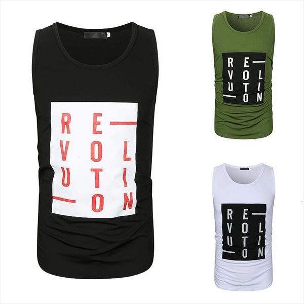 

letter printed sleeveless vest men  casual sports summer thin, White;black