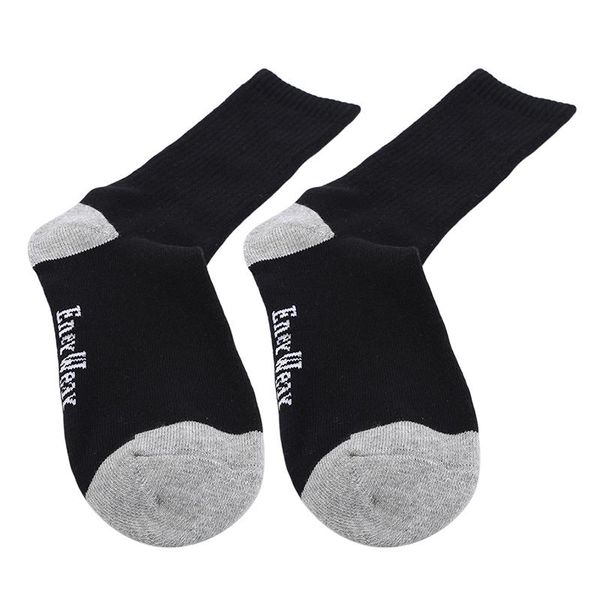 

sports socks men's cotton moisture wicking extra heavy cushion sport hiking working crew 1 pair, Black