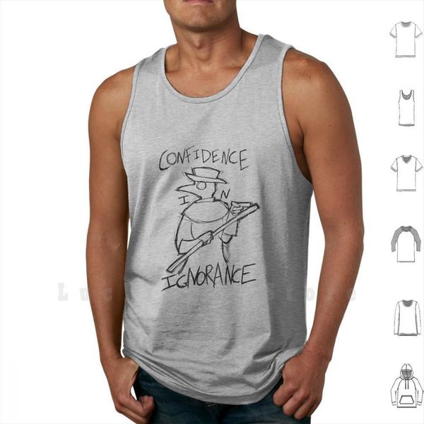 

confidence in ignorance plague mens tank vest sleeveless black death history creepy, White;black
