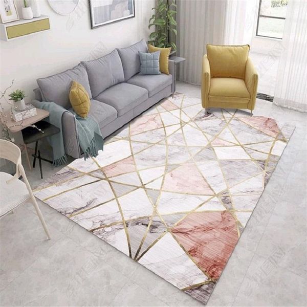 

carpets nordic gold color marble pattern carpet modern living room velvet floormat non-slip bedroom bedside rug 140x200cm mat customize