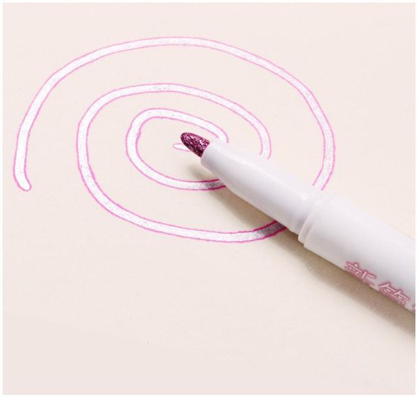 

8pcs/set double line pen highlighter fluorescent marker out line pen color student multicolor hand note pen for scra qylukb