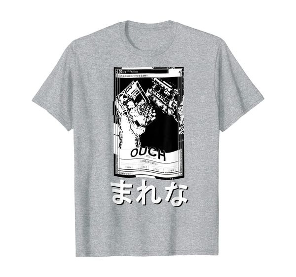 

vaporwave punk 90s aesthetic vhs culture | anime glitch t-shirt, White;black