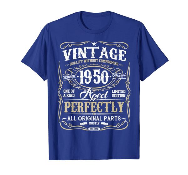 

classic 69th birthday gift vintage 1950 tshirt for men women, White;black