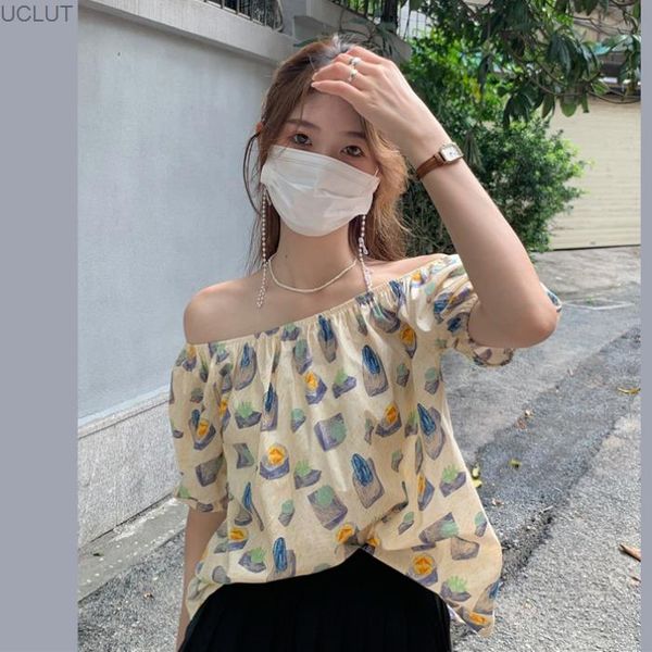

women's blouses & shirts flower one neck short sleeve shirt for design, White