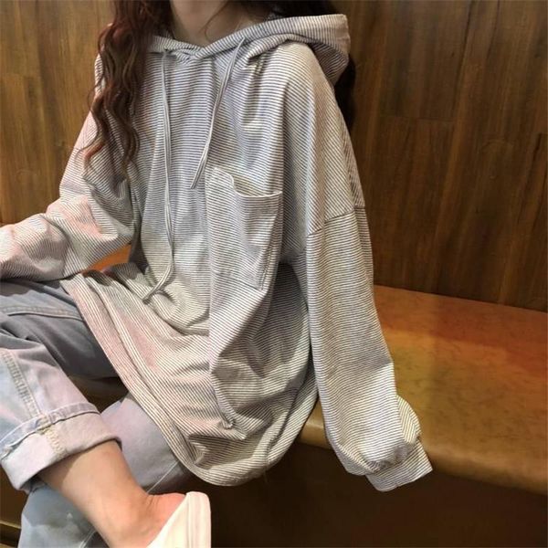 

women's hoodies & sweatshirts stripped hoodie women funny korean oversized female casual sweatshirt o-neck autumn long sleeve streetwe, Black