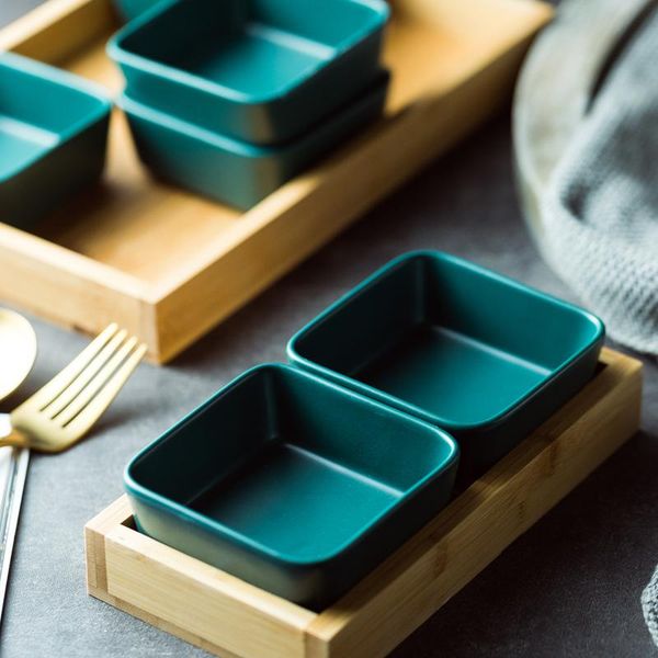 

kitchen storage & organization nordic square sauce dish tray ceramic snacks mustard ketchup seasoning dishes vinegar plate household tablewa