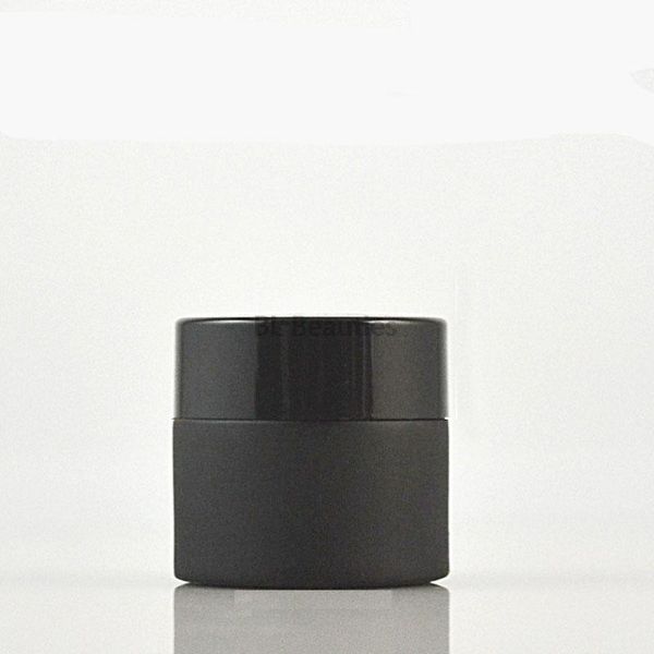 

storage bottles & jars 100pcs/lot 5g 10g black frosted glass cream jar with lid,cosmetic jar,glass container