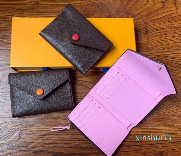 

2020 new designer button women short wallets female fashion zero purse european style lady casual clutchs with box, Red;black