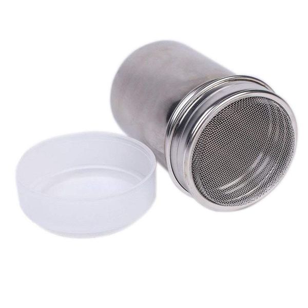 

functional stainless steel chocolate shaker icing sugar salt cocoa flour coffee sifter