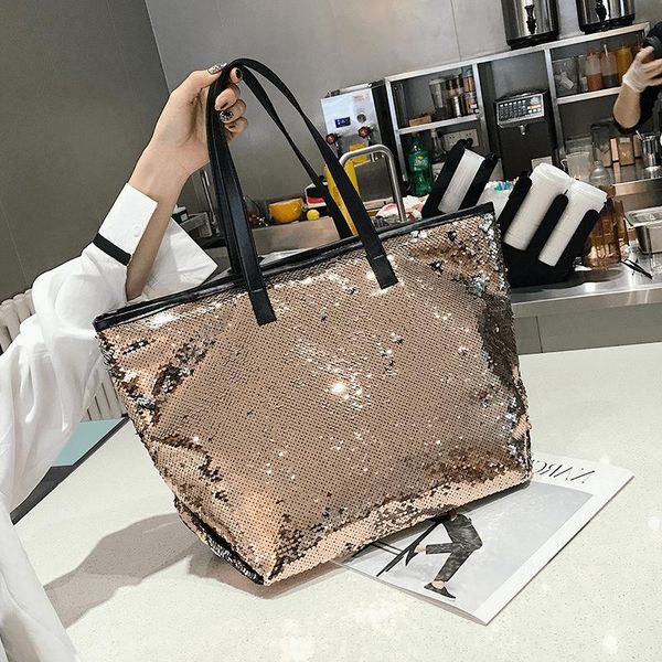 

evening bags colorful sequin beach handbag simple shoulder bag tote female high capacity shopping women designer 2021