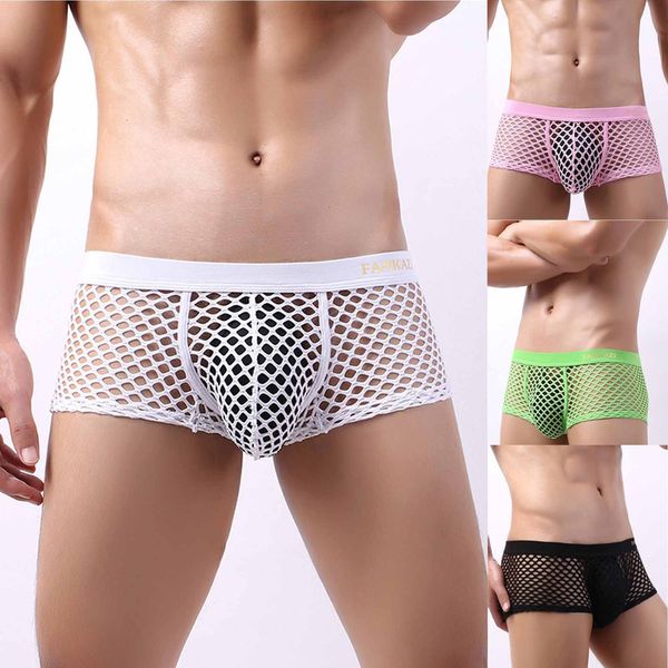 

underwear location taille leggings men hollow translucent mesh boxer shorts sport new music truce 50*, Black;white