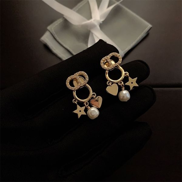 

75%off outlet new family pearl simple female brass earrings y0a0, Silver