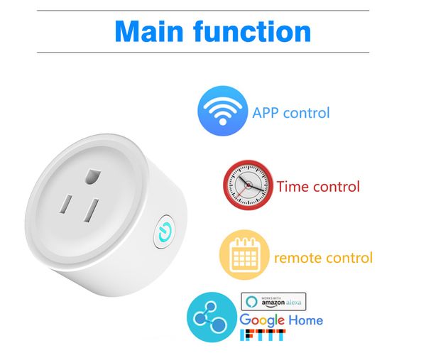 

Mini US Wifi Plug Remote Control Smart Wifi Socket Work with Alexa Google Home