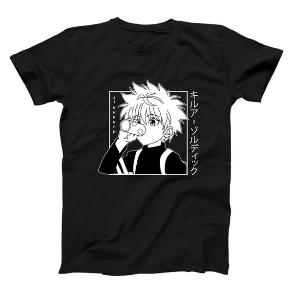 

men women t-shirt kawaii hunter x hunter tshirt killua zoldyck t-shirt crew neck fitted soft anime manga tee shirt clothes c0220, White
