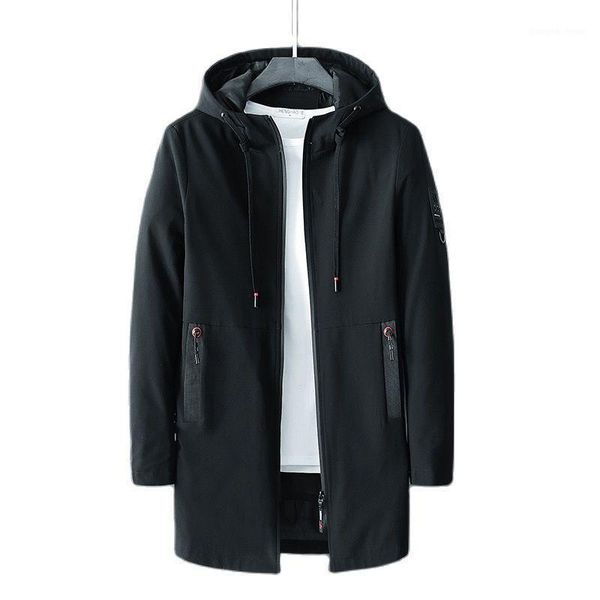 

men's trench coats mens trenchs coat spring autumn windbreaker jackets men casual hooded outerwear male plus size 5xl, Tan;black