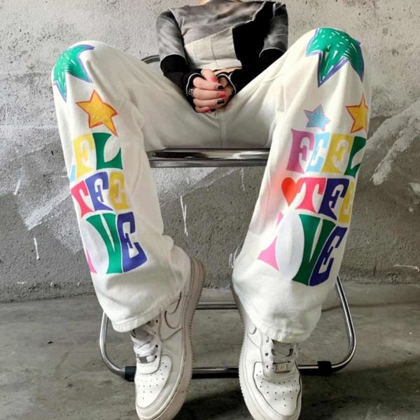 

women's jeans y2k white letter printing women high waist plus size baggy cargo pants vintage streetwear wide leg denim trousers clothes, Blue