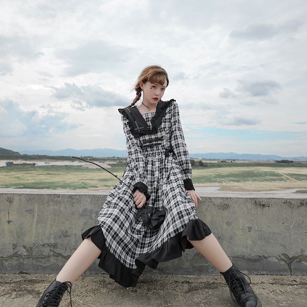 

dressed in cheeserobe etessweet cool style british little gothic lolita dress dark jkawaii 3lp4, Black;gray