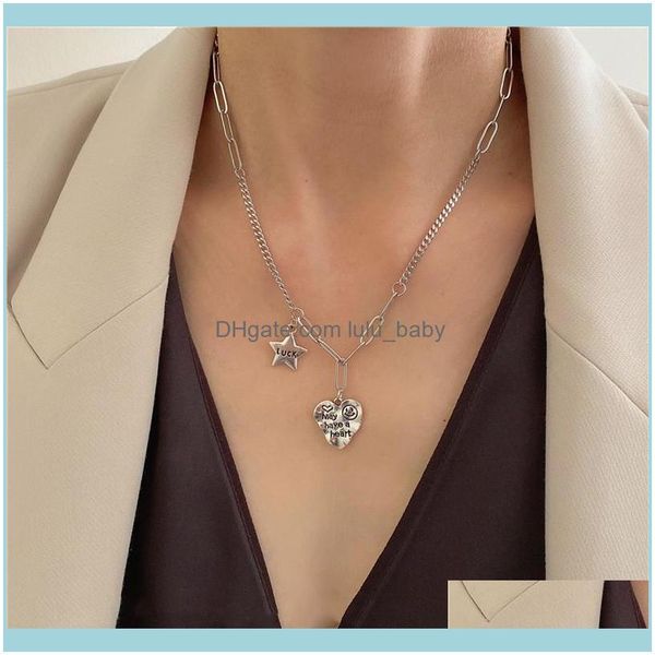 

pendant & pendants jewelrypendant necklaces xingge exquisite metal letter print star love heart necklace for women sier color beaded link ch, Silver