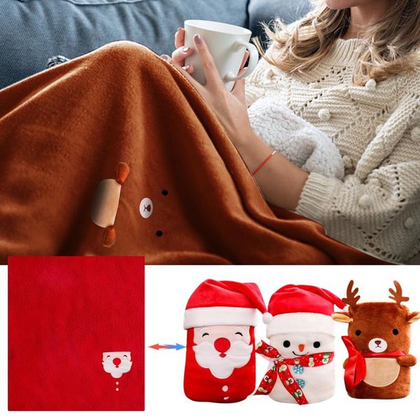 

blankets small animal series nap flannel roll blanket sofa double-sided coral velvet cushion home rug keep warm sleeping cover