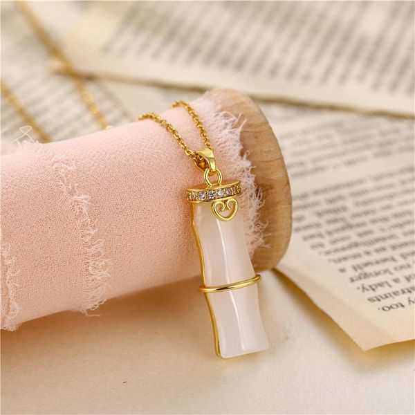 

pendant necklaces low price jewellery sumptuous bamboo gold cool clavicle titanium steel jewelry female's party for girls, Silver